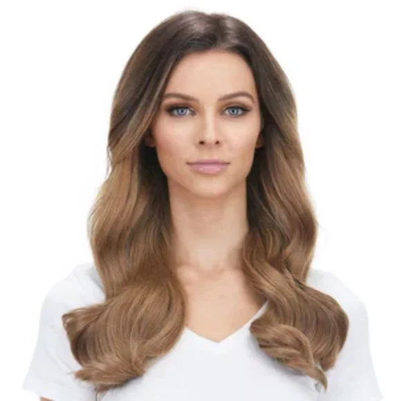 BELLAMI Silk Seam Hair Extensions - ash brown 16 inch Silk Seam Volumizing Weft, Dark Brown/Ash Brown| Bellami  main image 4